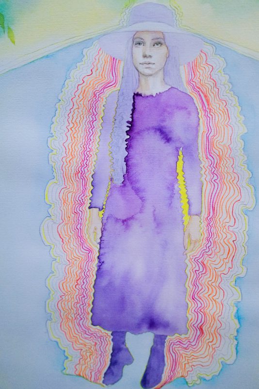 Frequency Travelor — graphite, gouache, UV wax pigment on cotton paper